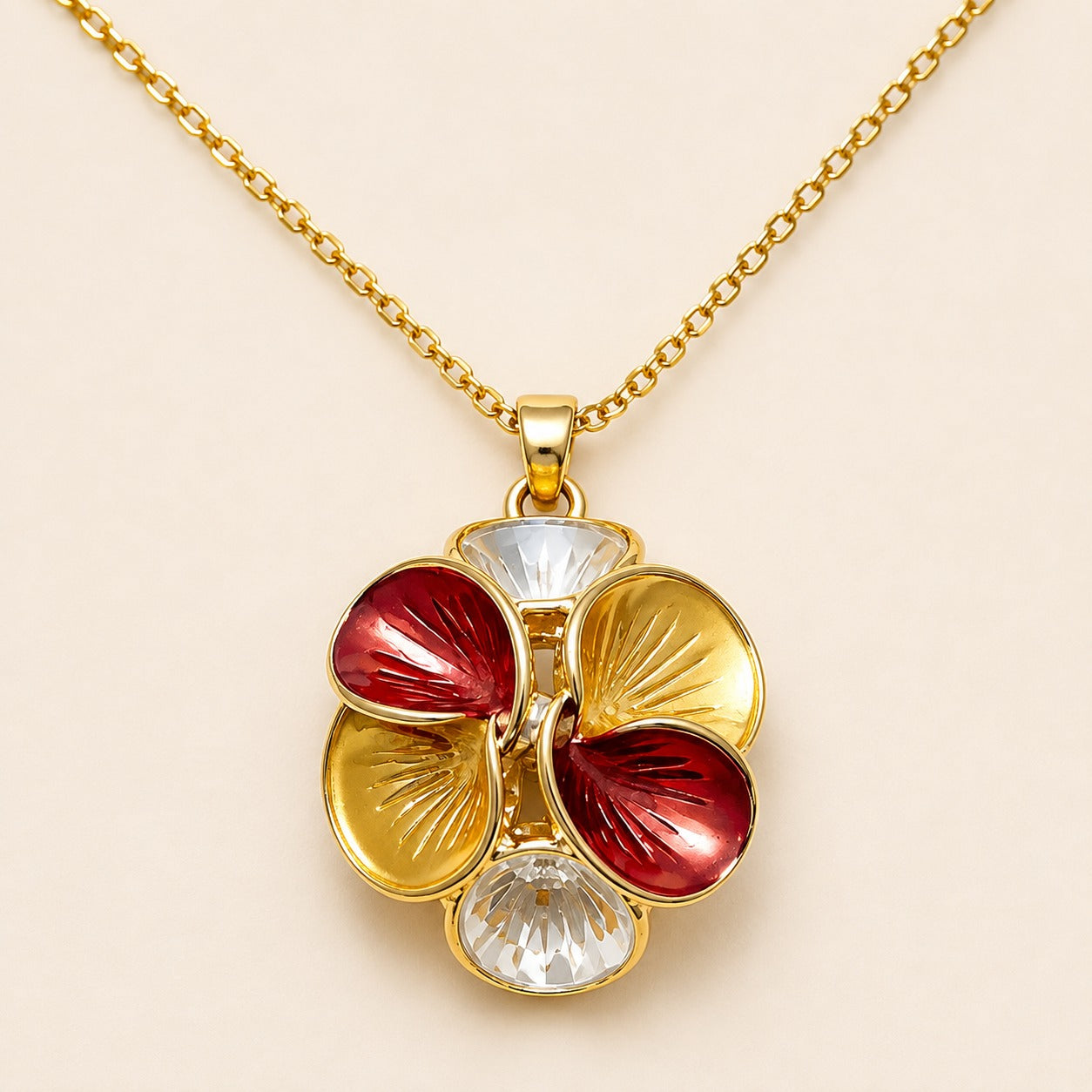 Golden Blossom Pendant Necklace