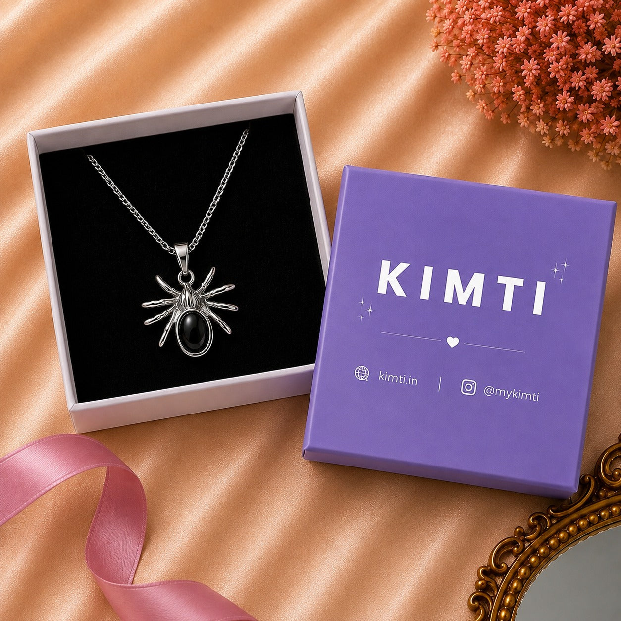 Men - Midnight Arachnid Pendant Necklace