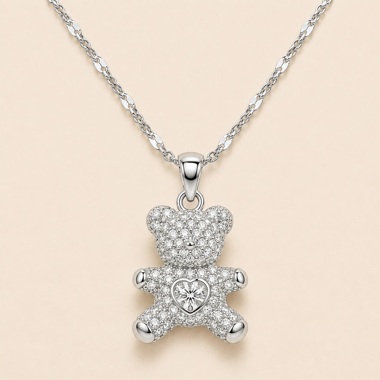 Sweetheart Teddy Pendant Necklace