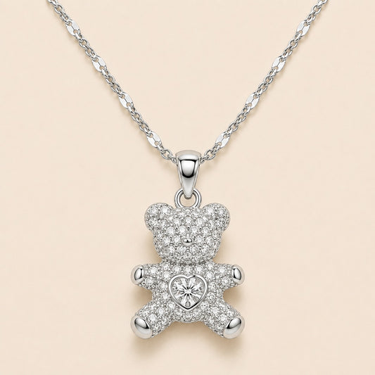 Sweetheart Teddy Pendant Necklace