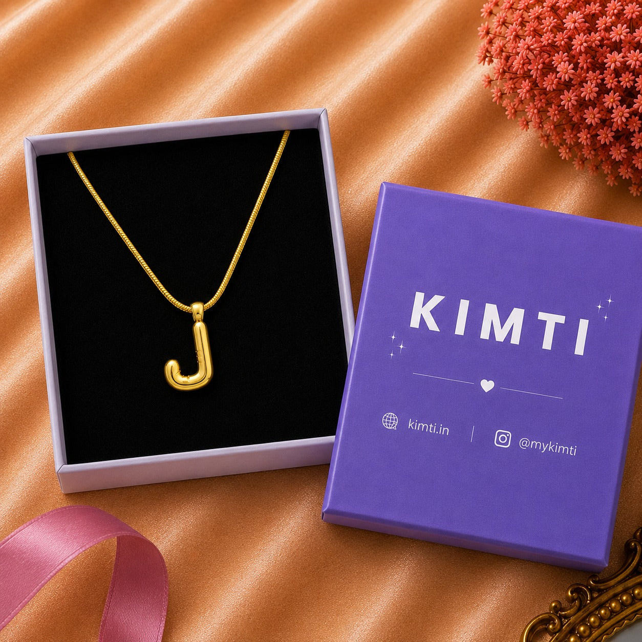 18K Gold Plated Initial J Pendant Necklace