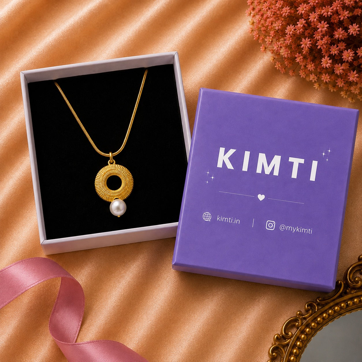 18K Gold Plated Golden Halo Solitaire Necklace