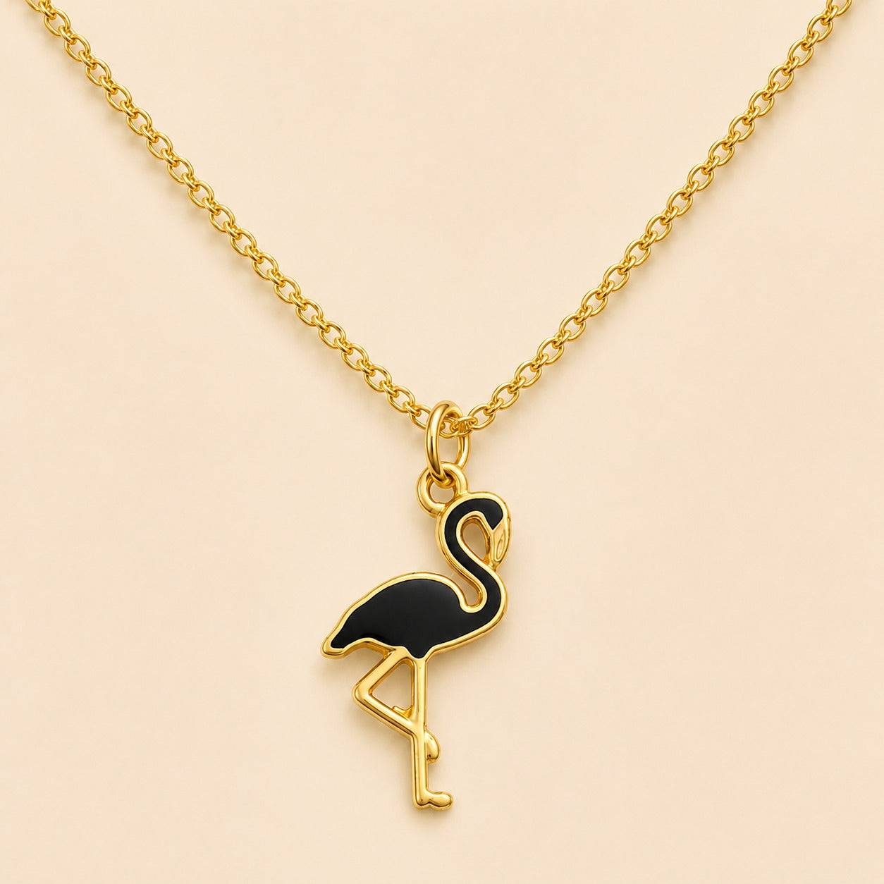 Men - 18K Gold Plated Flamingo Pendant Necklace