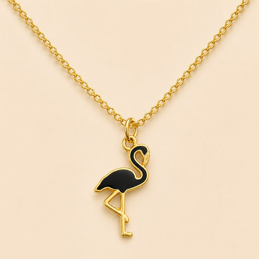 Men - 18K Gold Plated Flamingo Pendant Necklace