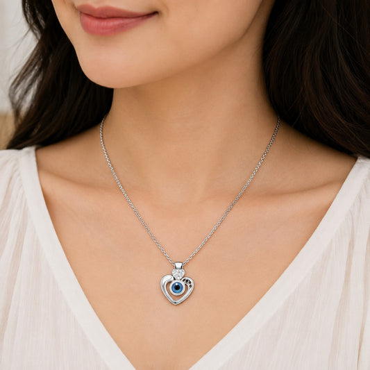 Sapphire Love Blue Pendant Necklace