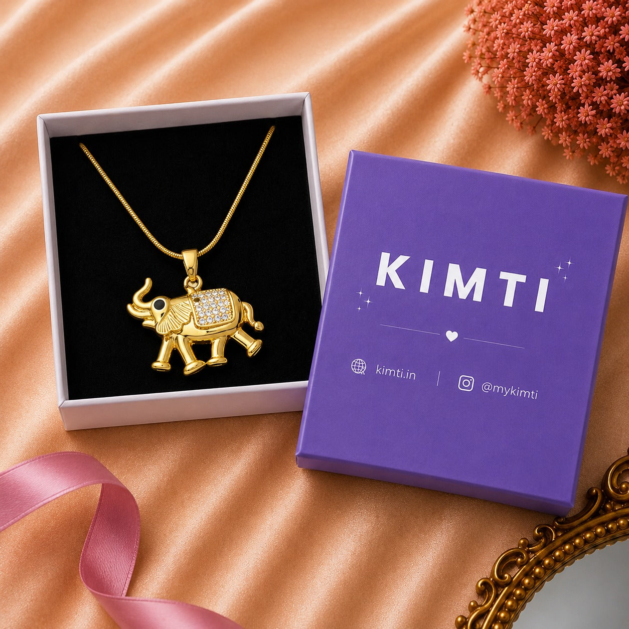 18k Gold Plated Jaipur Gold Elephant Necklace