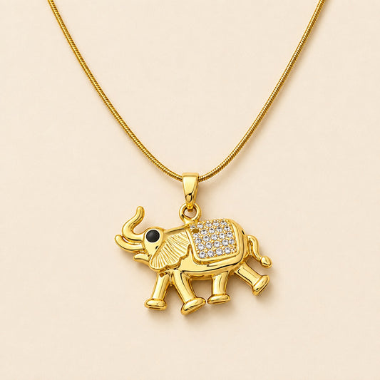18k Gold Plated Jaipur Gold Elephant Necklace