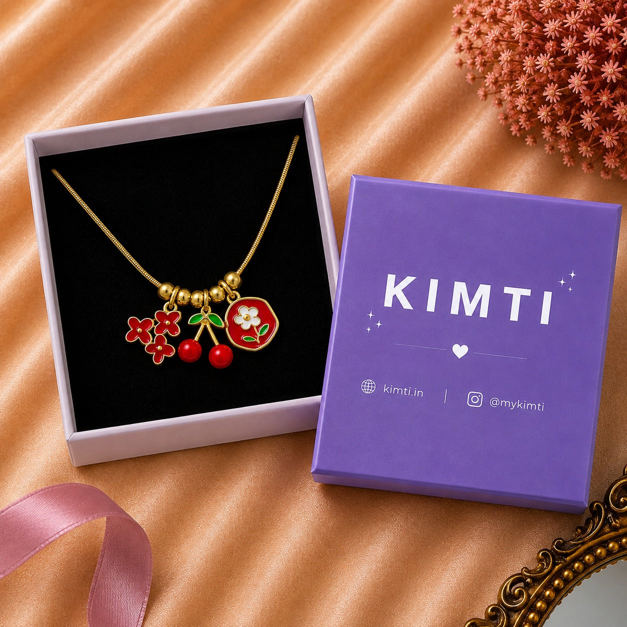 Flower Cherry Anti-Tarnish Necklace