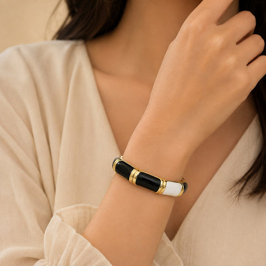 18 Gold Plated Monarch Enamel Bracelet
