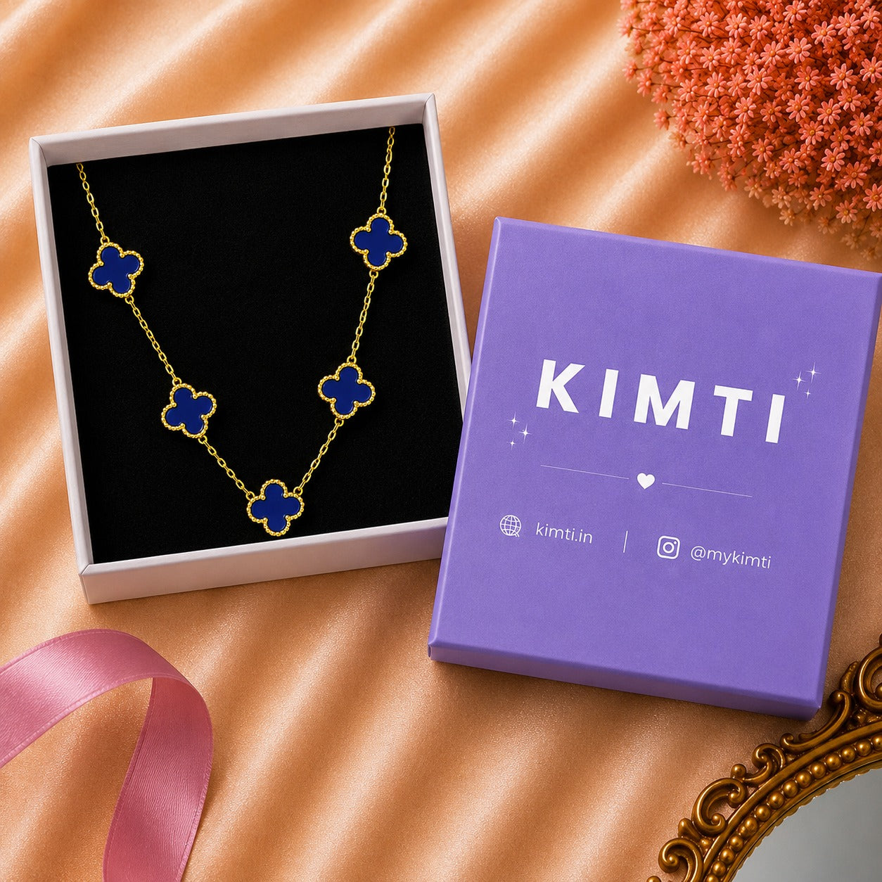 18k Gold Plated Opulent Bloom Clover Anti Tarnish Necklace