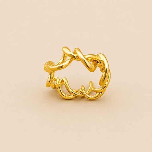 18K Gold Plated Artistic Curve Ring