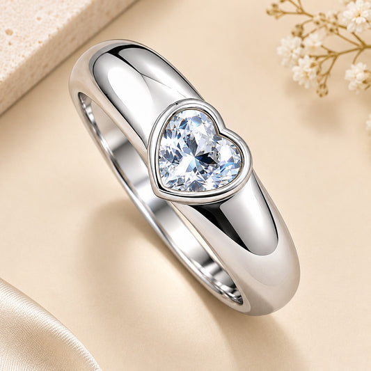 Crystal Heart Ring