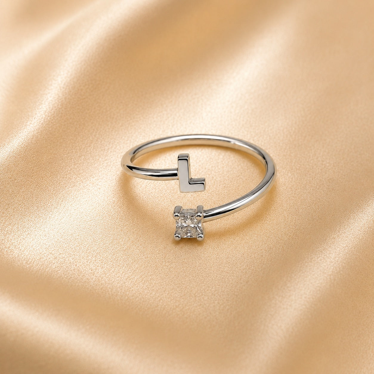 Crystal L Charm Ring