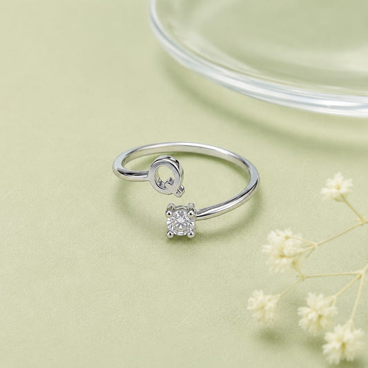 Crystal Q Charm Ring