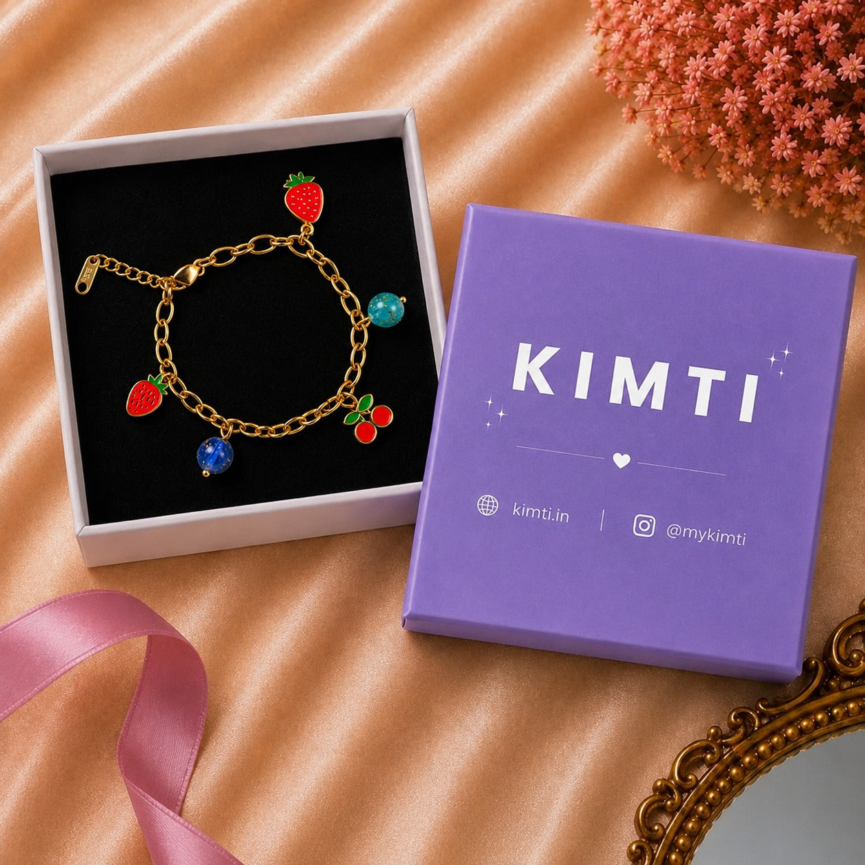 18k Gold Plated Sea & Cherry Dream Bracelet