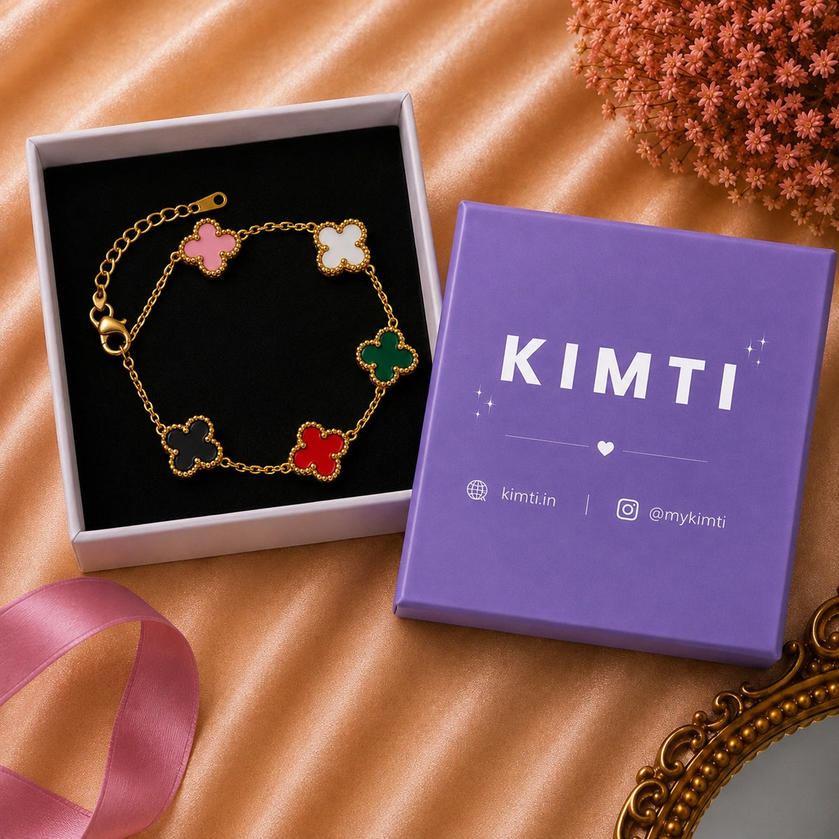 Multicolour Clover Anti Tarnish Bracelet