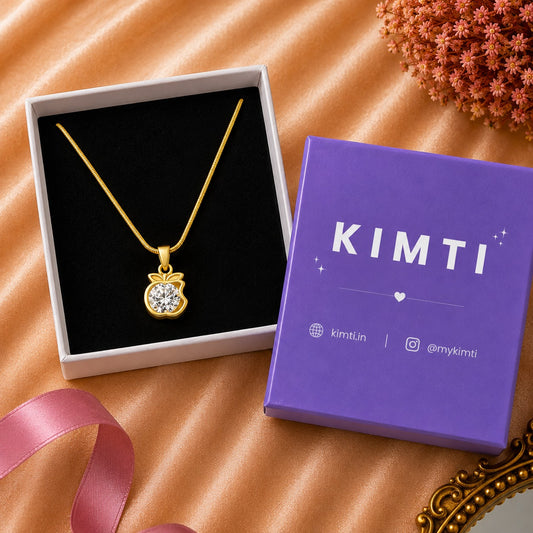 18K Gold Plated Crystal Apple Charm Pendant