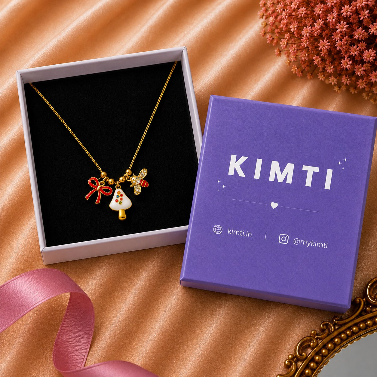 Cute Bee & Bow Anti-Tarnish Necklace