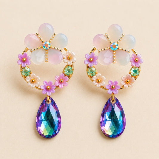 Moonlit Bloom Drops Earring