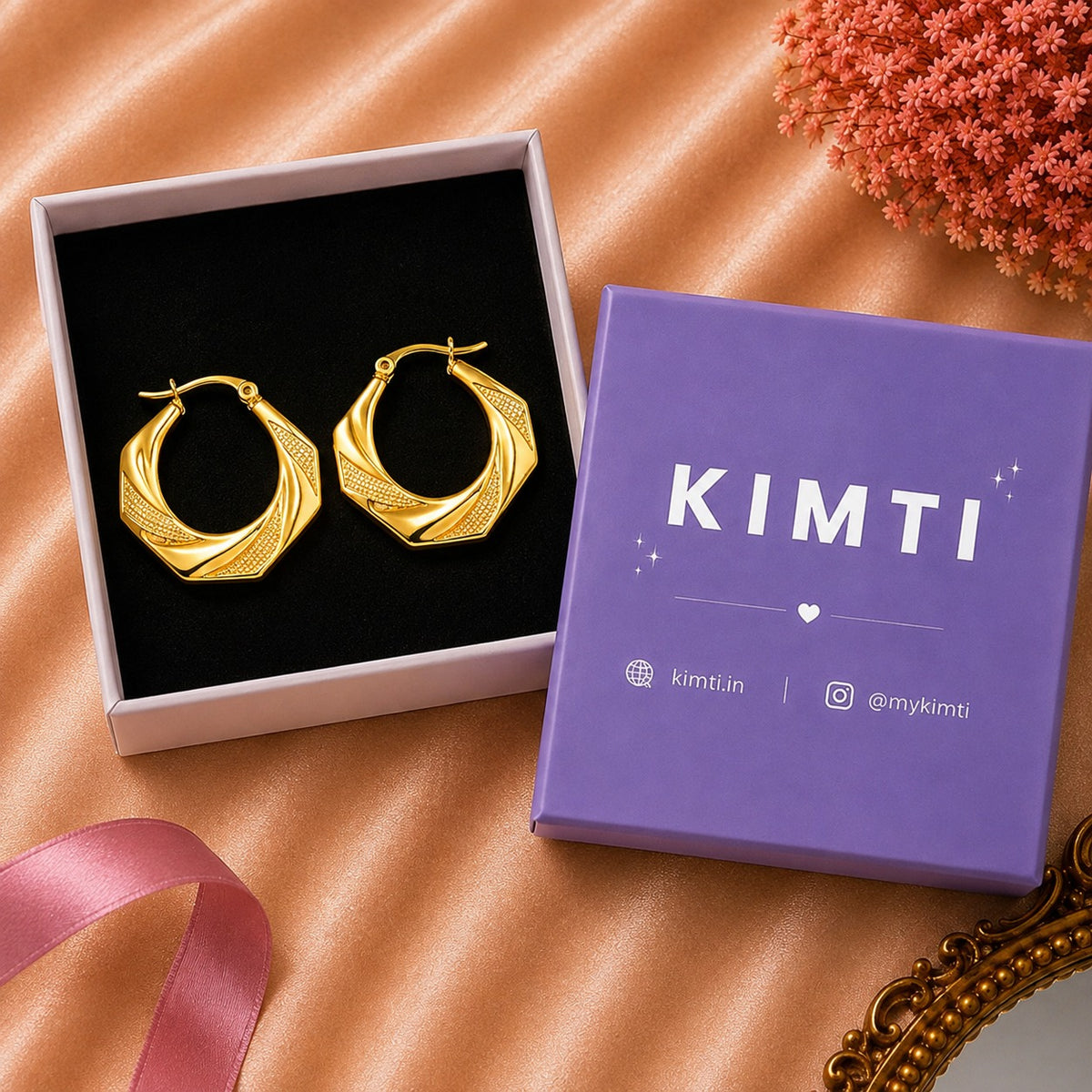 18k gold plated Solaris Hoops Earring