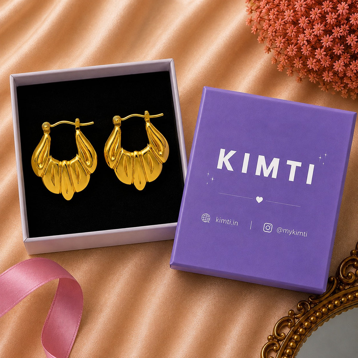 18 K Gold Plated Aurora Melt Stud Earrings