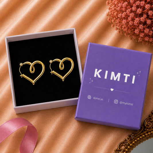 18K Gold Plated Heart Hoop Earring