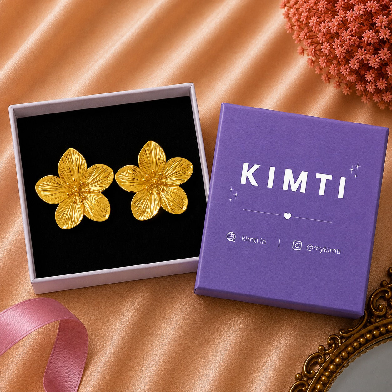 18K Gold-Plated Sunlit Petal Stud Earrings
