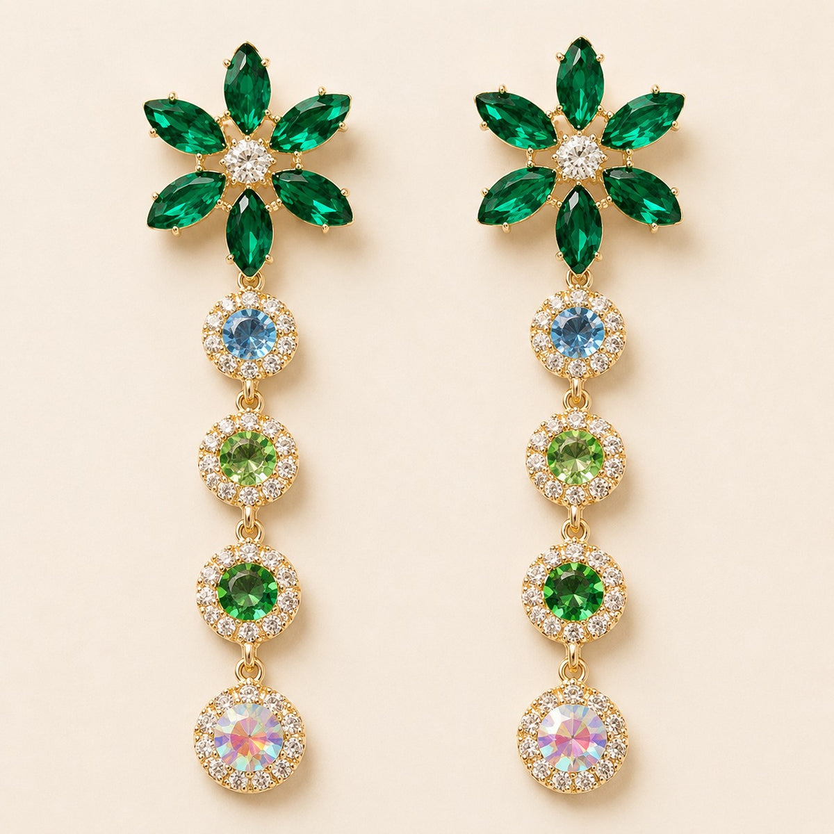 Jade Petal Drop Earrings