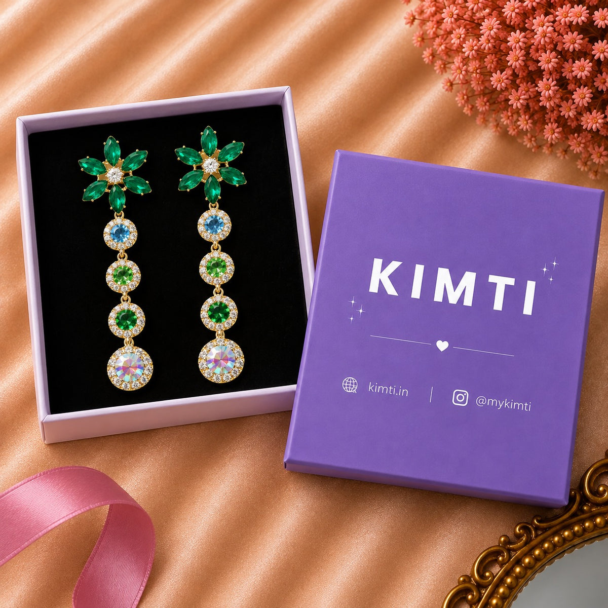 Jade Petal Drop Earrings