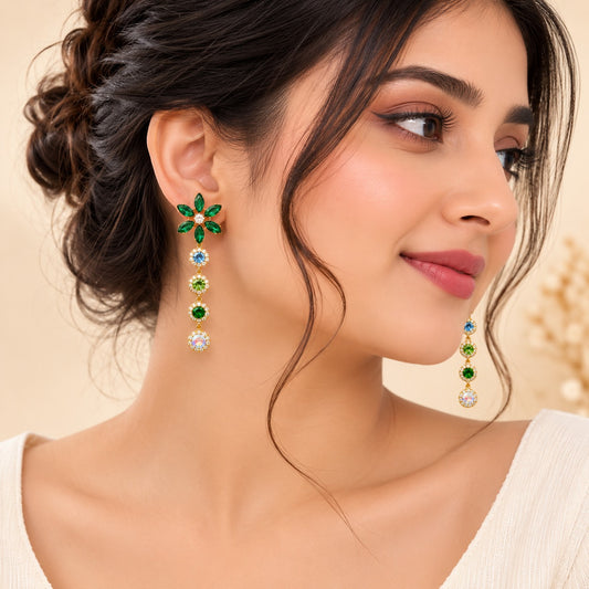 Jade Petal Drop Earrings