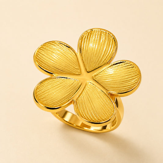 18K Gold Plated Bloom Floral Statement Ring