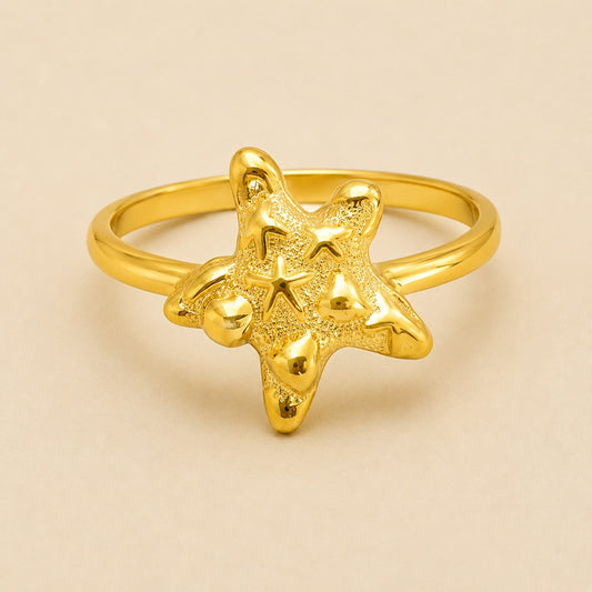 18K Gold Plated Ocean Starfish Ring