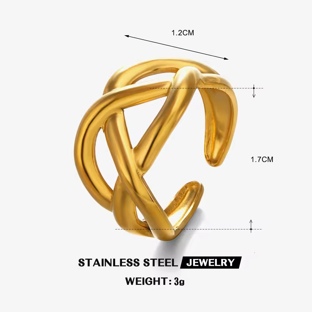 18K Gold Plated Infinity Knot Statement Ring