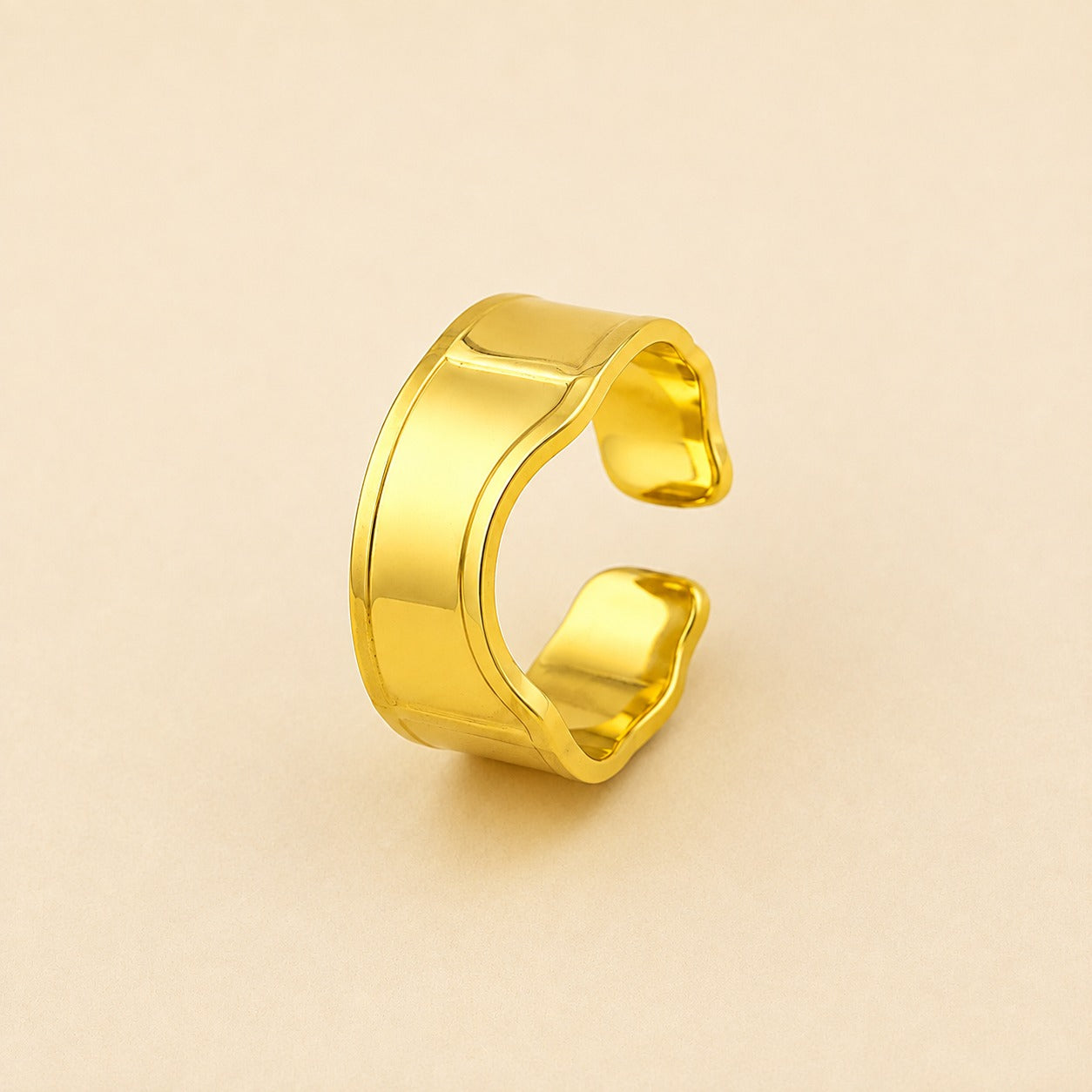 18K Gold Plated Open Cuff Ring