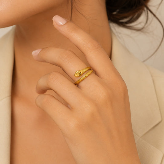 18K Gold Plated Serpent Adjustable Ring