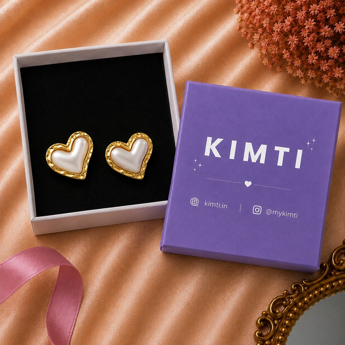 18K Gold Plated Luxury Heart Shaped  Stud Earring