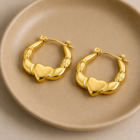 18k Gold Toned Hoop Earrings