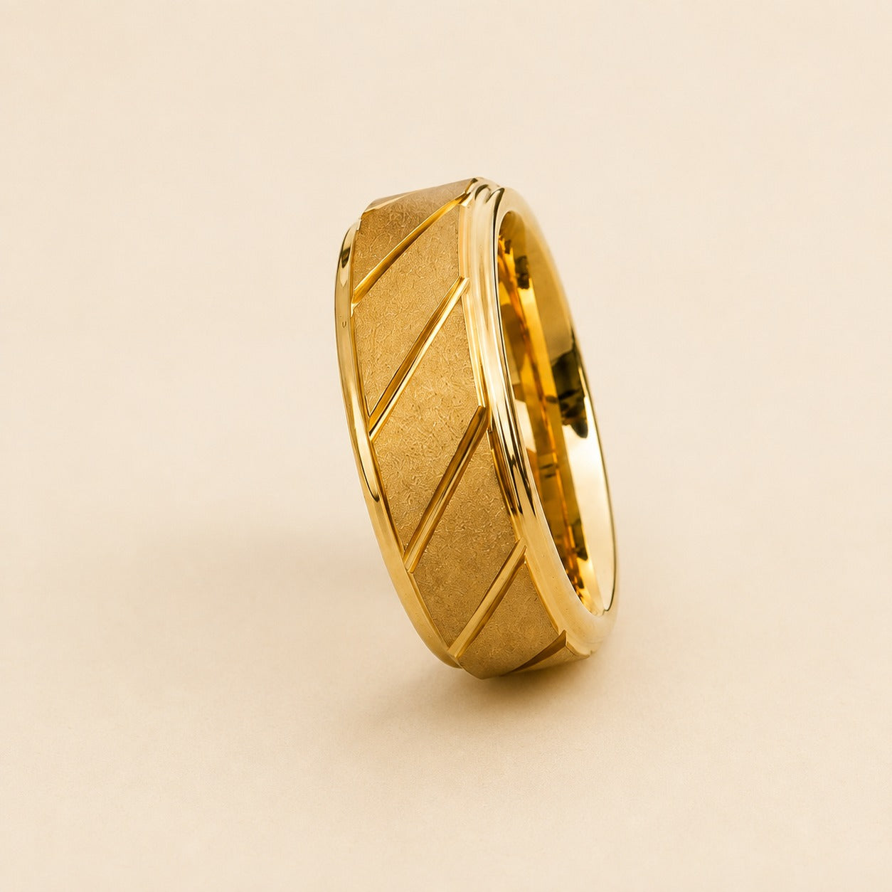 Men - Geometric Textured Ring