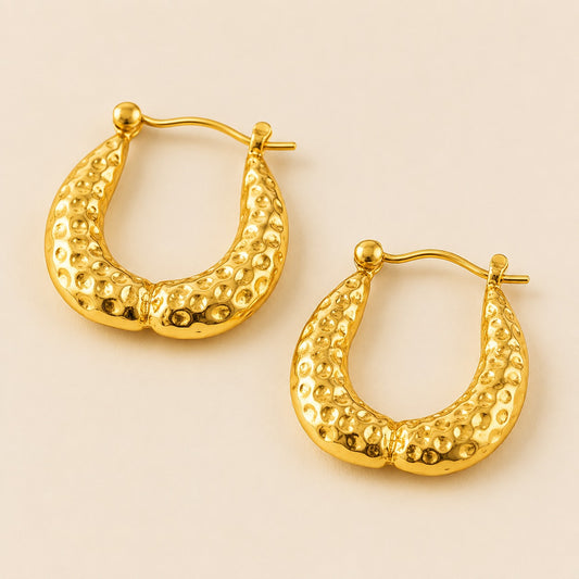 18K Gold Plated Dangler Hoops Anti Tarnish Earring