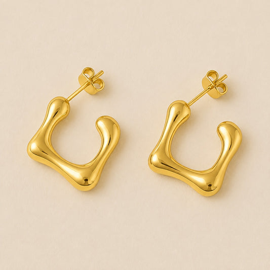 18k Gold Plated Hoop Huggies Earring