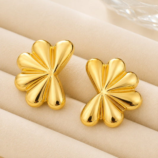 18k Gold Plated Abstract Luxe Petal Earrings