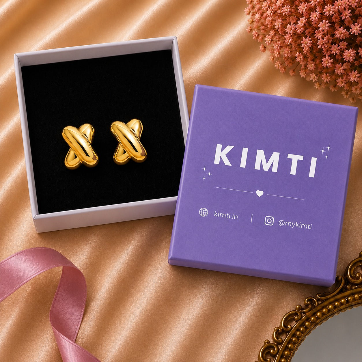 18k Gold Plated Sculpted Shine Earring