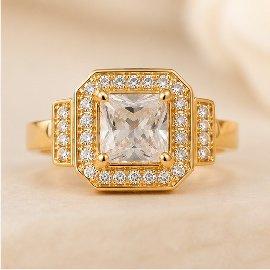18K Gold Plated Brass Party Ring