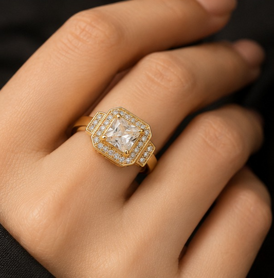 18K Gold Plated Brass Party Ring