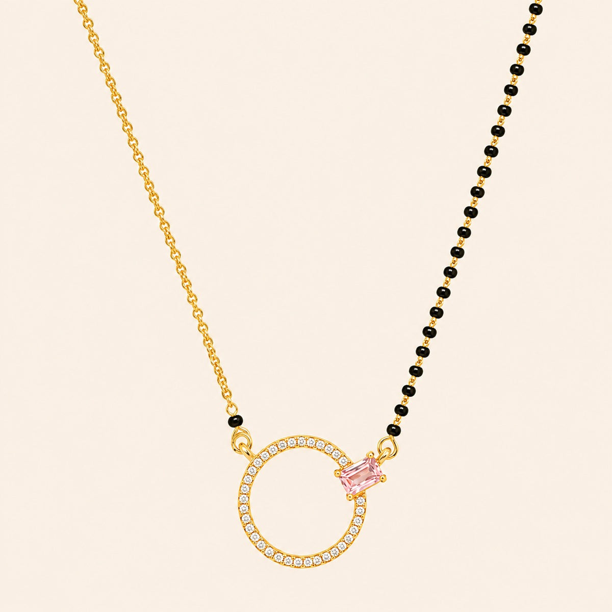 Blush Crystal Circle Mangalsutra