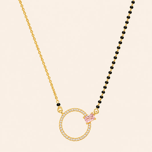 Blush Crystal Circle Mangalsutra
