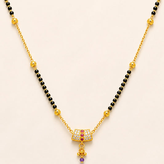 Diamond Ruby Drop Mangalsutra