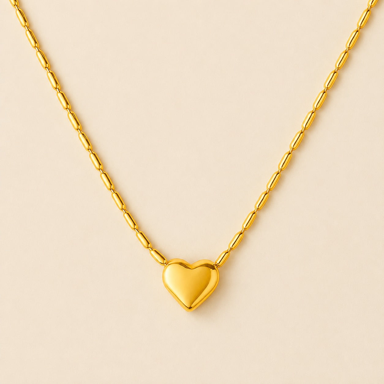 Anti Tarnish Heart Gold Necklace