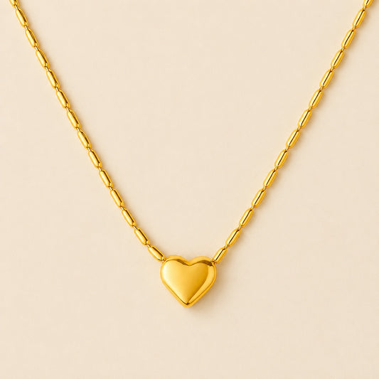 Anti Tarnish Heart Gold Necklace
