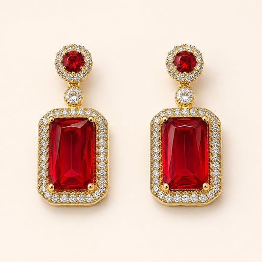 Crimson Royale Drops Earring